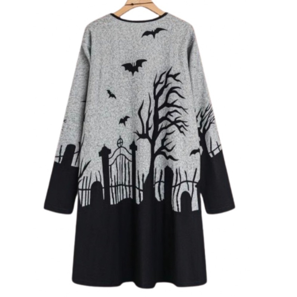 NEW Gothic graveyard long cardigan 1X - Picture 2 of 8